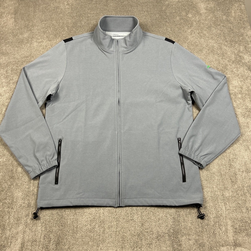 Criquet Golf Jacket Mens Large Gray Performance Full Zip Windbreaker Stretch